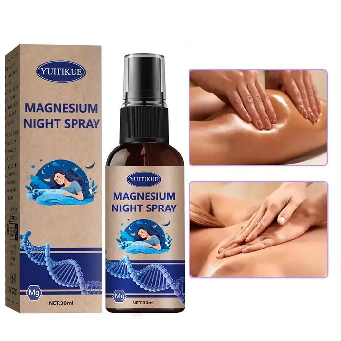 Spray de nuit en magnésium - Hydratation à absorption rapide et longue durée, tous types de beige clair - Spray hydratant