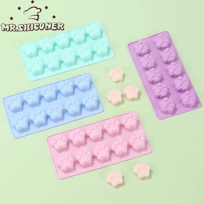 Moule de cuisson en Silicone pour chien, chat, patte d'animal de compagnie, imprimé, réutilisable, fait maison, friandises pour chiens, bonbons, biscuits, gelée, glaçon, chocolat, DIY