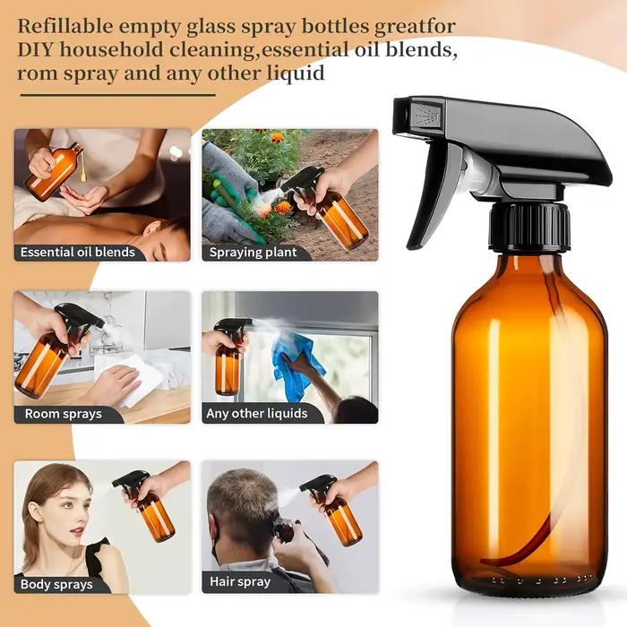 Bouteilles pulvérisatrices en verre ambré