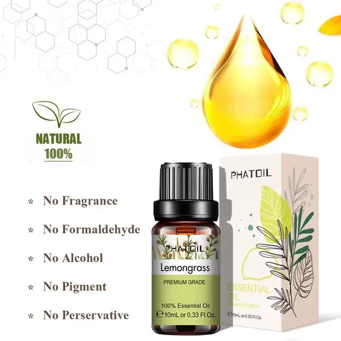 PHATOIL 10ml huile essentielle de gingembre pour bougies de parfum faisant Spa Massage humidificateur Rose jasmin aiguilles de pin mandarine thym