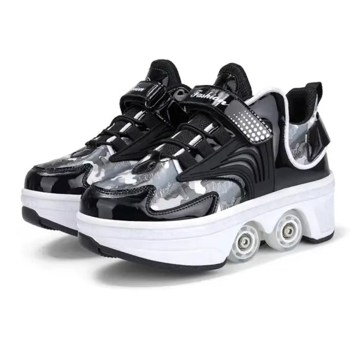 Patins à roulettes à quatre roues pour enfants, chaussures de sport et de loisirs, pour garçons et filles, pour adultes