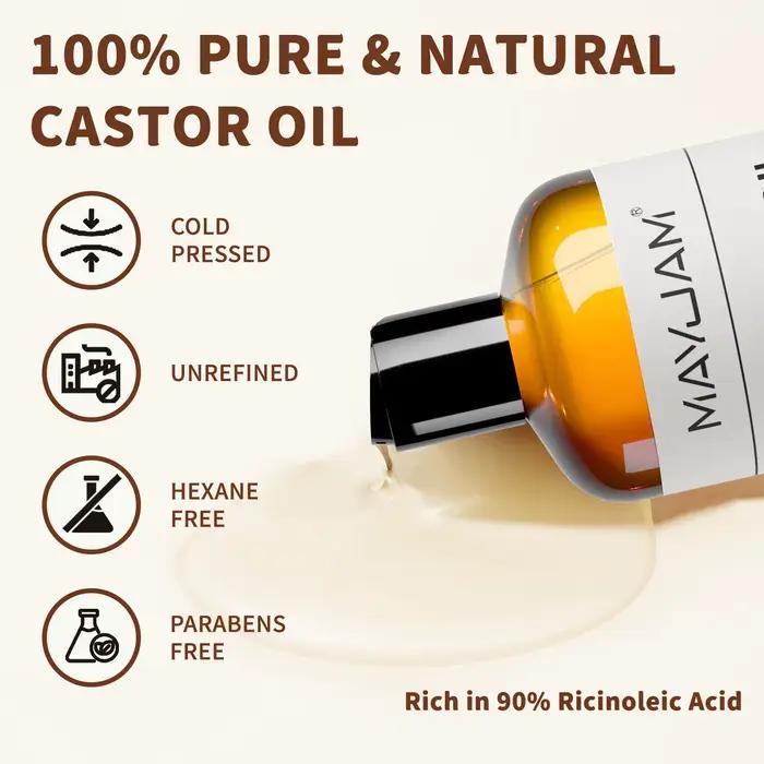 MAYJAM 473 ml/16 fl.oz huile de transport naturelle Pure pour le corps Massage du visage ricin légumes glycérine