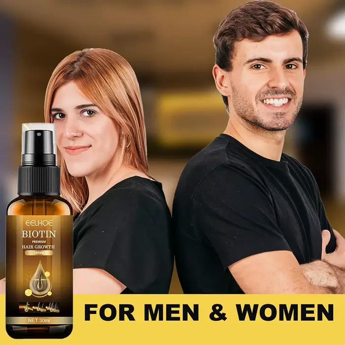 Produits biotine épaississement croissance rapide soins capillaires huiles essentielles Anti perte de cheveux Spray traitement du cuir chevelu pour hommes femmes
