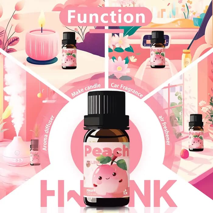 Huiles essentielles de pêche 10 ml pour la fabrication de bougies, l'aromathérapie, les diffuseurs, les soins à domicile, les cadeaux