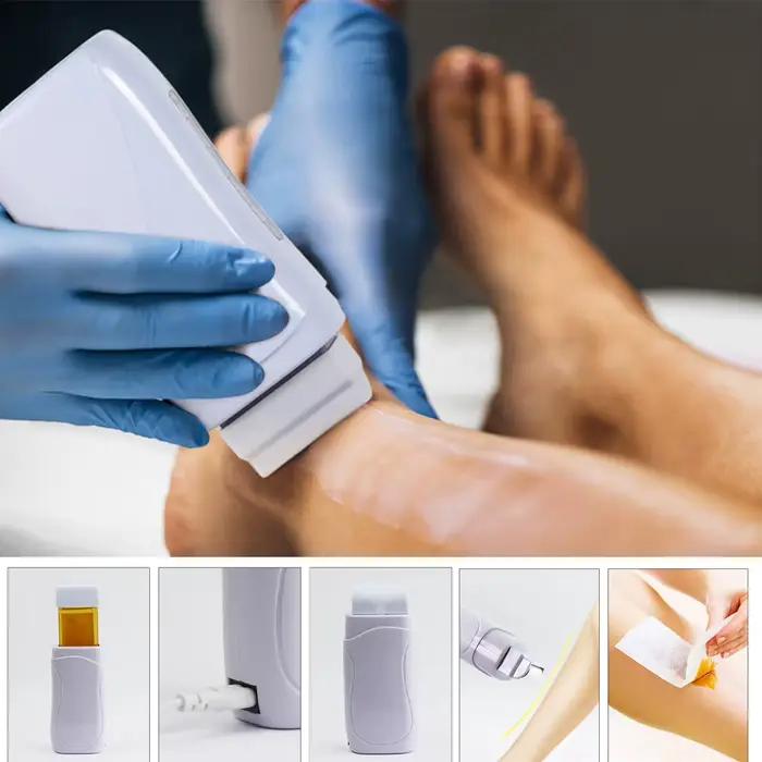 Chauffe-cire portable à rouleaux pour l'épilation – Appareil d'épilation facile à utiliser pour femmes et hommes