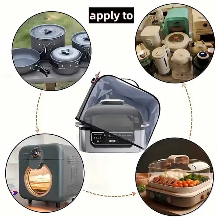 Housse de protection pour friteuse à air Ninja Foodi Grill, capot anti-poussière durable pour cuisine avec poches de rangement, housse anti-poussière imperméable pour grille-pain domestique