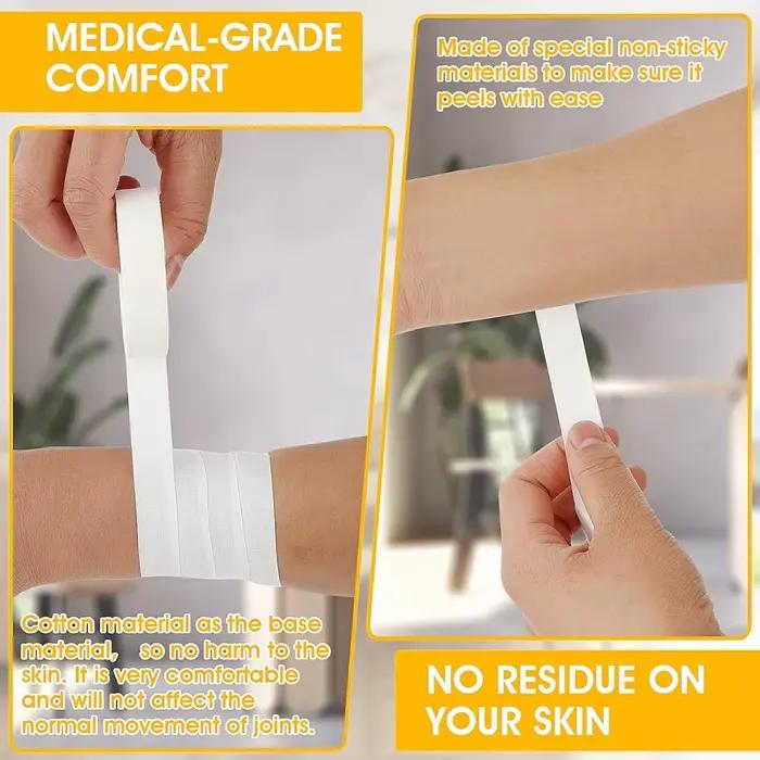 Ruban de pied athlétique blanc, sans résidus collants, facile à déchirer, escalade, jiu-jitsu, grappin, 1/2 rouleaux