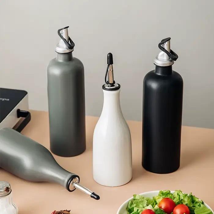Bouteille distributrice d'huile d'olive en céramique anti-oxydation