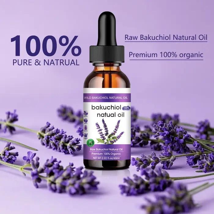 Huile pour le visage anti-âge botanique 60 ml - Formule Bakuchiol & Lavande
