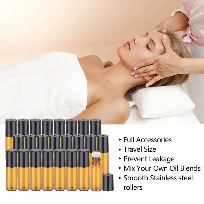 Lot de 10 flacons roll-on en verre ambré de 0