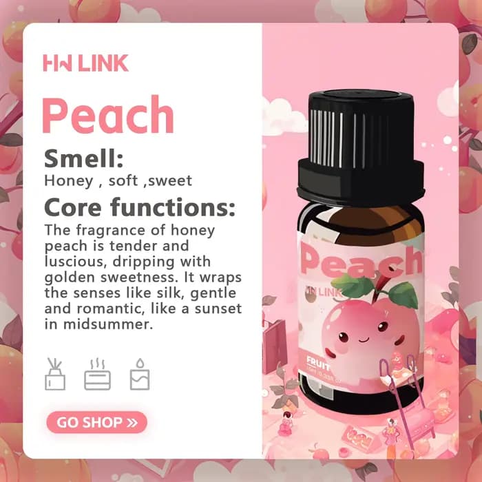 Huiles essentielles de pêche 10 ml pour la fabrication de bougies, l'aromathérapie, les diffuseurs, les soins à domicile, les cadeaux