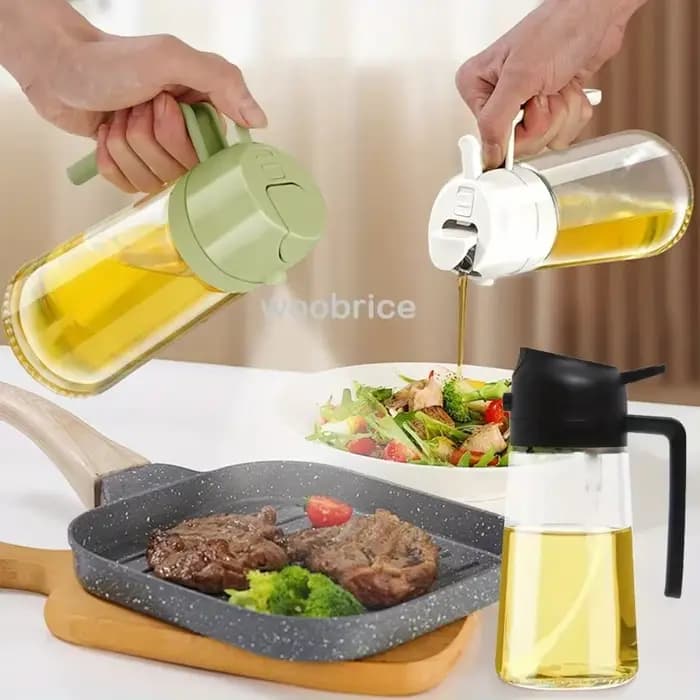 Bouteille de pulvérisation d'huile en verre, vaporisateur d'huile de cuisine pour la cuisson, bouteille de stockage d'huile d'olive Anti-fuite pour BBQ, salade, Steak, fournitures de cuisine