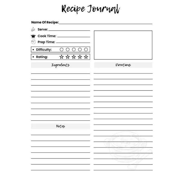 Nouveau carnet de recettes de dessins animés, spirale, couverture rigide, pages vierges, pour gérer les recettes amusantes, planificateur de repas, journal de recettes