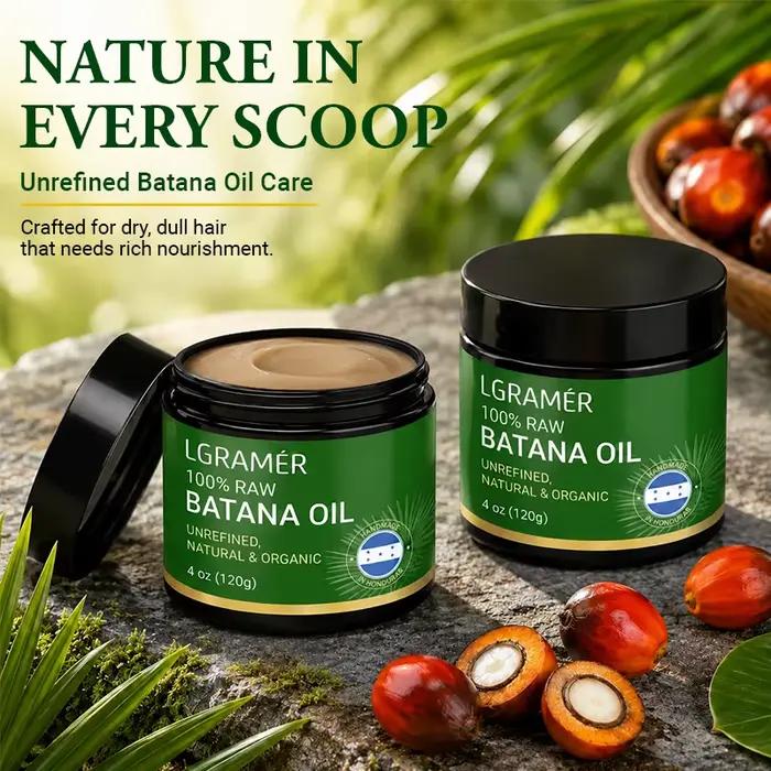 Huile de Batana 100% pure : nourrit, adoucit les cheveux secs, favorise un cuir chevelu sain, aide à donner un aspect plus lisse. Huile capillaire adaptée à tous les types de cheveux.