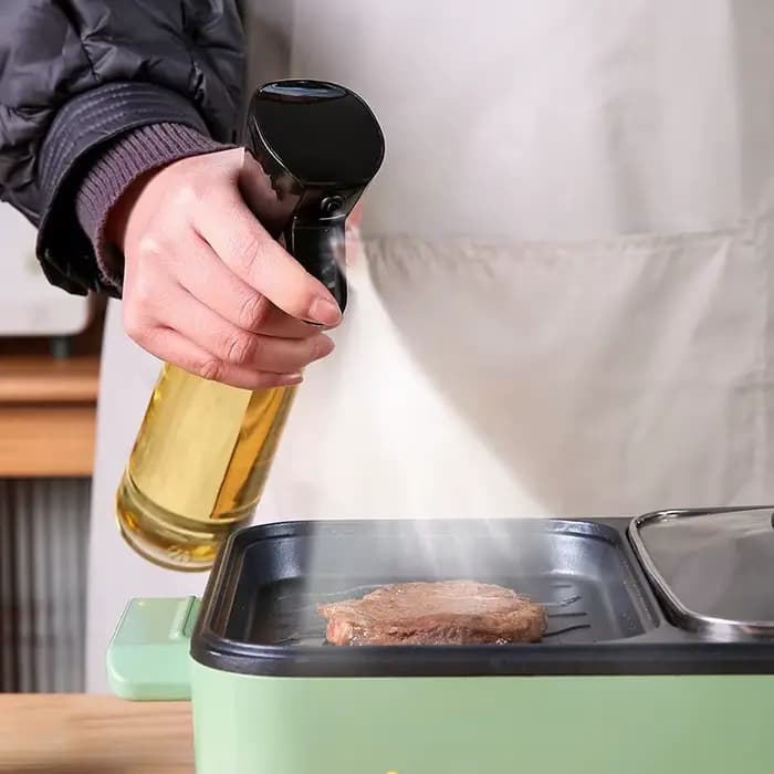 Bouteille de pulvérisation d'huile en plastique de 200/300/500ml, vaporisateur d'huile de qualité alimentaire pour la cuisson du barbecue, friteuse à Air, bouteille de pulvérisation d'huile de cuisine