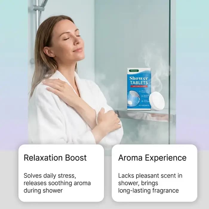 Tablettes de douche aromathérapeutiques hydratantes, anti-stress et anti-fatigue, relaxantes, nettoyantes douces, apaisantes et lissantes