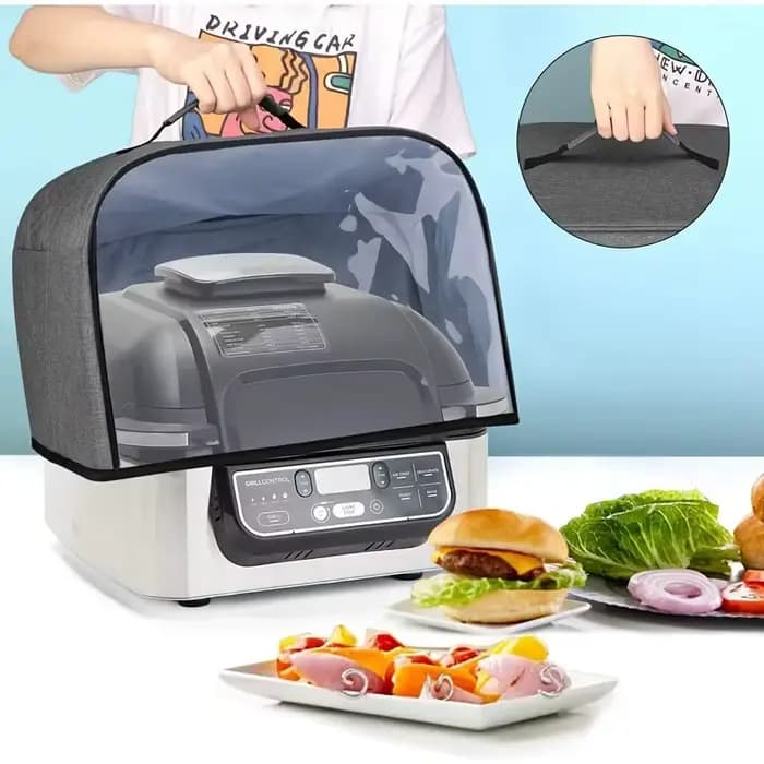 Housse de protection pour friteuse à air Ninja Foodi Grill, capot anti-poussière durable pour cuisine avec poches de rangement, housse anti-poussière imperméable pour grille-pain domestique