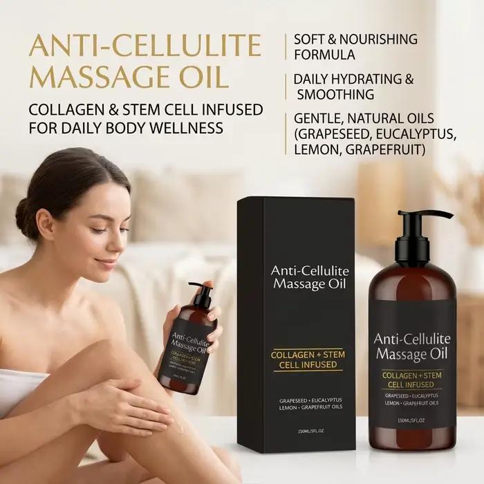 Huile Essentielle Revitalisante pour Massage, Détente Musculaire, Apaisement de la Peau, Éclaircissement, Amélioration de l'Élasticité Cutanée, Huile Hydratante au Collagène pour le Corps