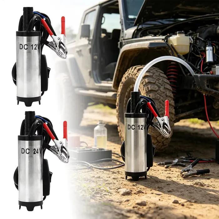 Pompe à huile de transfert robuste et polyvalente, distributeur d'eau portable 12V 24V, pompe à engrenages 38mm pour moteur automobile et pelouse