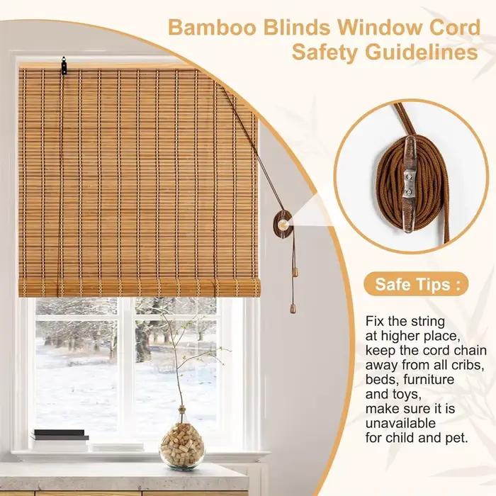 Stores enrouleurs en bambou occultants 70% rétro, filtrant la lumière, pour fenêtres extérieures, portes et décoration de volets.