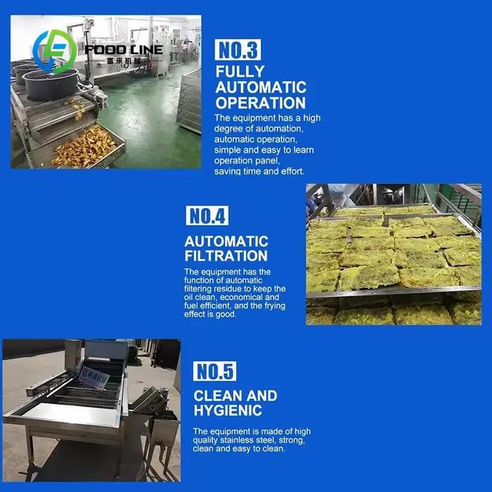 Friteuse commerciale personnalisée à fonctionnement continu avec contrôle automatique du niveau d'huile pour une qualité de friture constante