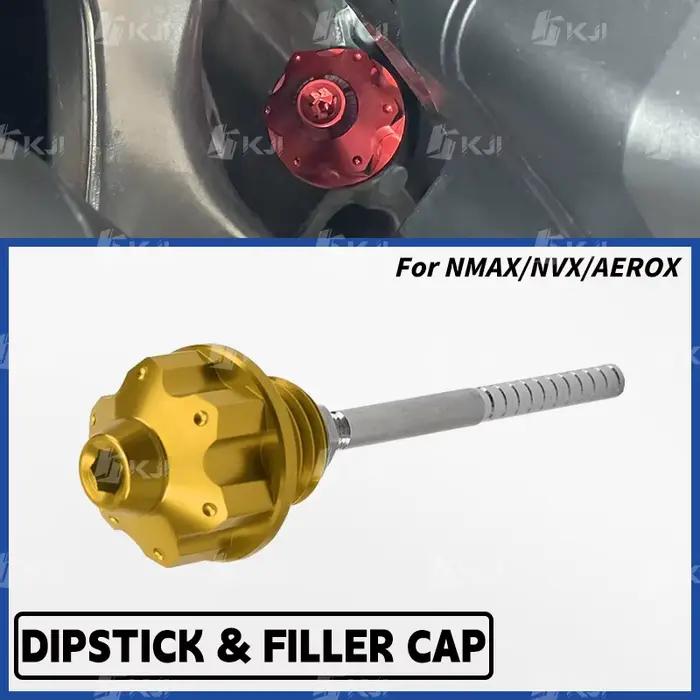 Jauge d'huile moteur pour Yamaha NMAX/NVX/AEROX 160/155/125/TURBO/TECH MAX/NEO/ALPHA, jauge de niveau de remplissage d'huile, couvercle de filtre, pièces