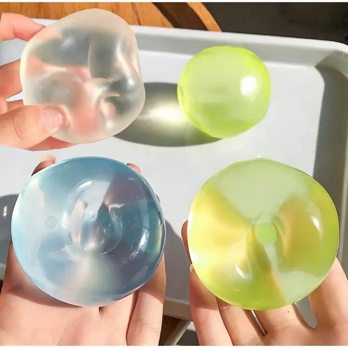 Balle anti-stress ultra-claire en huile de coco, à remontée lente, malléable, sensorielle, douce, non collante, pour le bureau