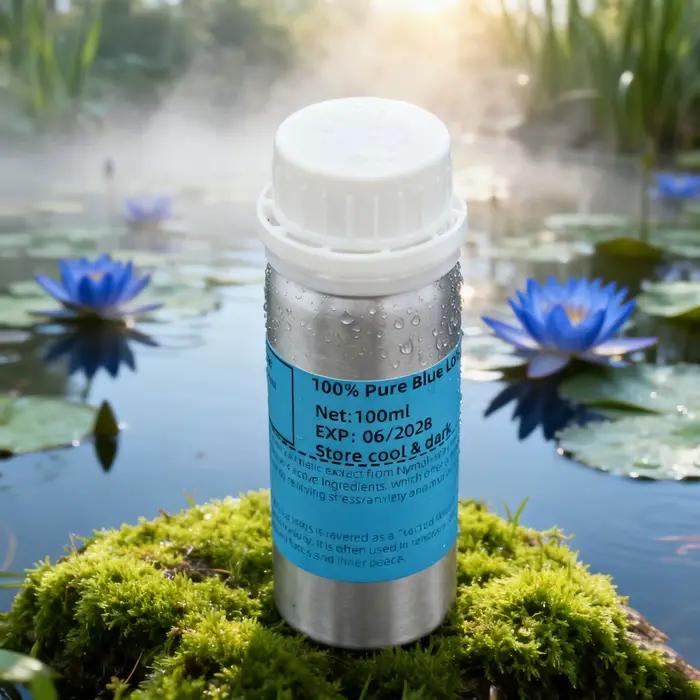 Huile de Lotus bleu naturel d'aromathérapie pour un sommeil profond et une pression relaxante