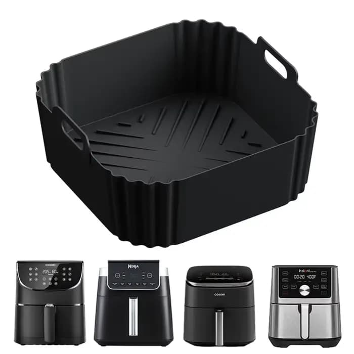Doublures de friteuse à Air en Silicone de 22.5cm, panier antiadhésif réutilisable pour Ninja AF181 AF180 AF141 AF140 autres accessoires de friteuse à Air 5-8QT