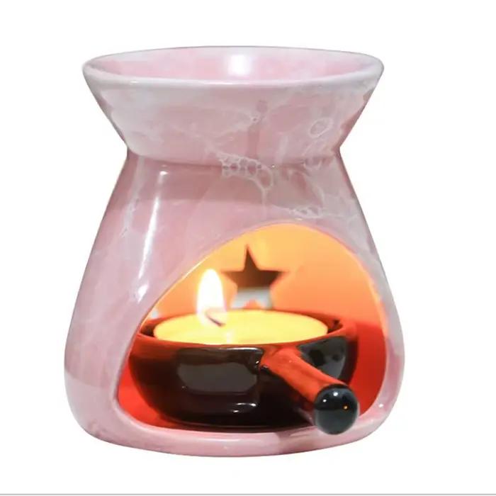 Lampe à Huiles Essentielles en Céramique Creuse avec Motif Étoiles et Lune
