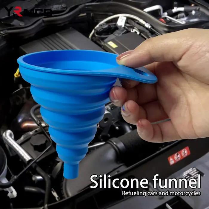 Entonnoir moteur grande taille entonnoirs de changement d'essence pliable Portable Silicone liquide entonnoir voiture huile essence changement outil voiture accessoires