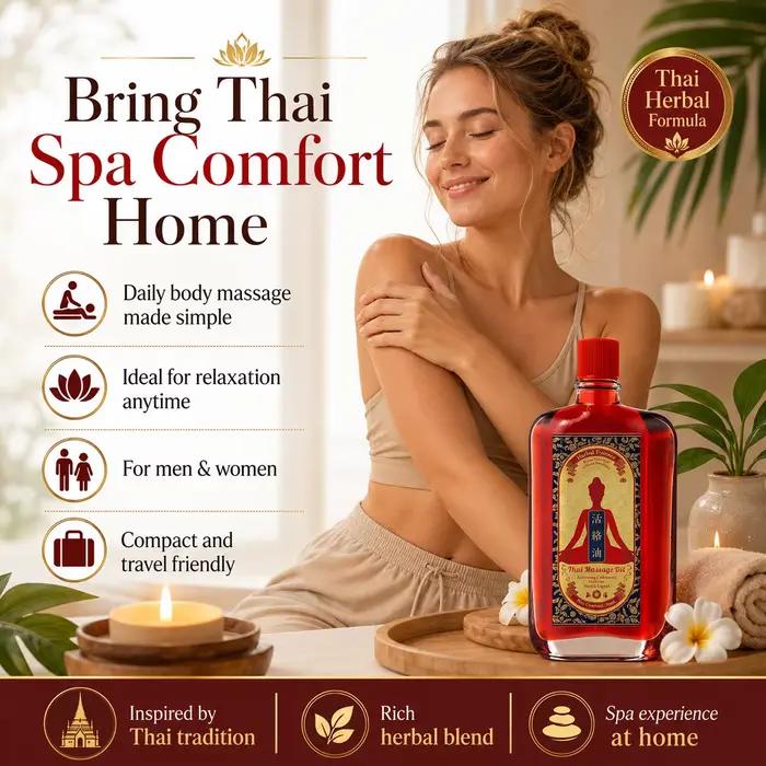 Huile de massage thaïlandaise aux herbes 50 ml, huile corporelle naturelle relaxante pour le cou, les épaules, le dos et les jambes, usage quotidien, maison et voyage