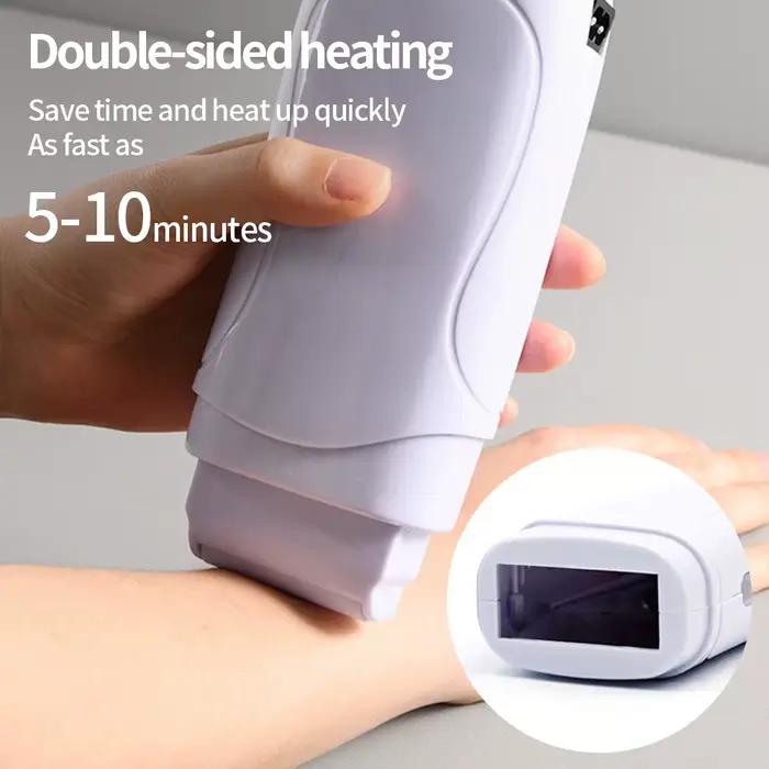 Chauffe-cire portable à rouleaux pour l'épilation – Appareil d'épilation facile à utiliser pour femmes et hommes