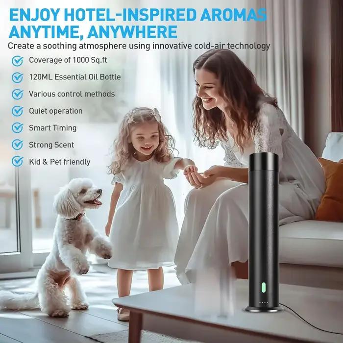 Diffuseur d'arômes intelligent 120 ml pour grandes surfaces (93 m²) avec télécommande et minuterie
