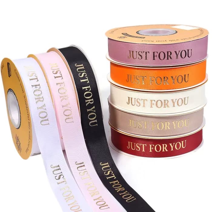 Rouleau de ruban en Polyester imprimé juste pour vous, 10 mètres/rouleau, rubans d'emballage de 25mm pour fête de mariage, décoration d'emballage cadeau faite à la main