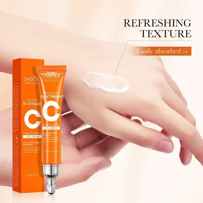 Crème pour les yeux à la vitamine C, Anti-cernes, dissolvant de sacs pour les yeux, hydratant, éclaircissant, raffermissant, produits de soins pour la peau
