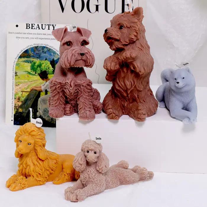 Moule 3D pour chiot, Animal, Labrador, outil de modélisation, accessoires, bougie parfumée ondulée, pilier, savon, Retriever, décor de plâtre Samoyède