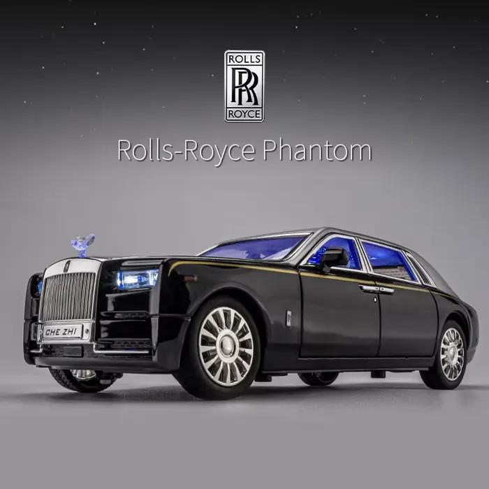 Modèle de voiture Rolls Royce Phantom Mansory en alliage moulé sous pression et véhicules jouets, son et lumière, arrière nervuré, cadeaux pour enfants, 1:24