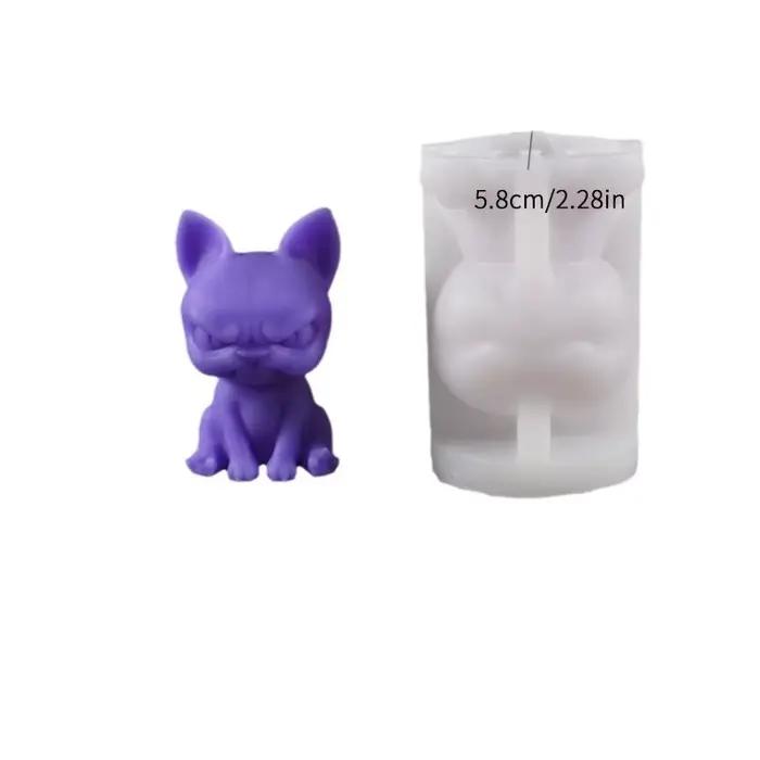 Nouveau moule Design chien assis chien en colère aromathérapie bougie Silicone moule 3D Chihuahua chien plâtre décoratif ornement moules