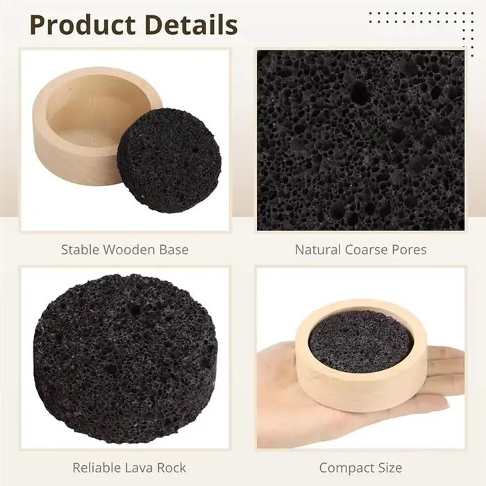 Diffuseur d'huiles essentielles de roche de lave en bois