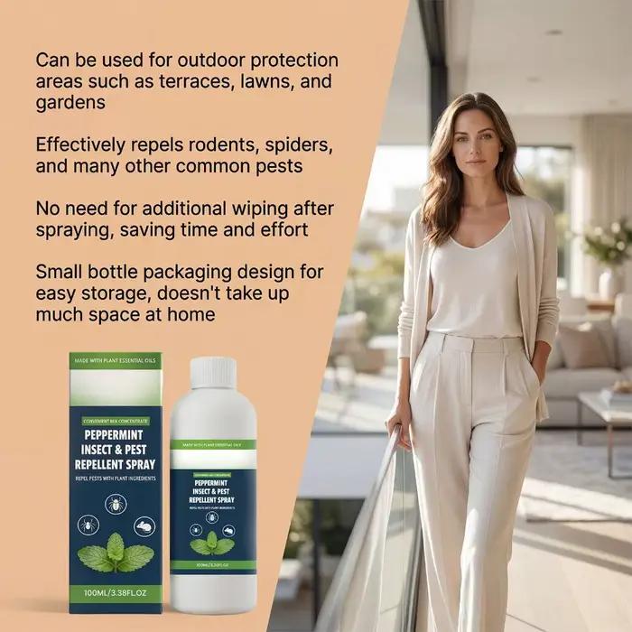 Spray Répulsif Concentré Contre les Nuisibles Huile Naturelle de Citronnelle et Menthe Poivrée Anti-Insectes Araignées Rongeurs Pour Jardin Intérieur Sûr pour les Animaux de Compagnie