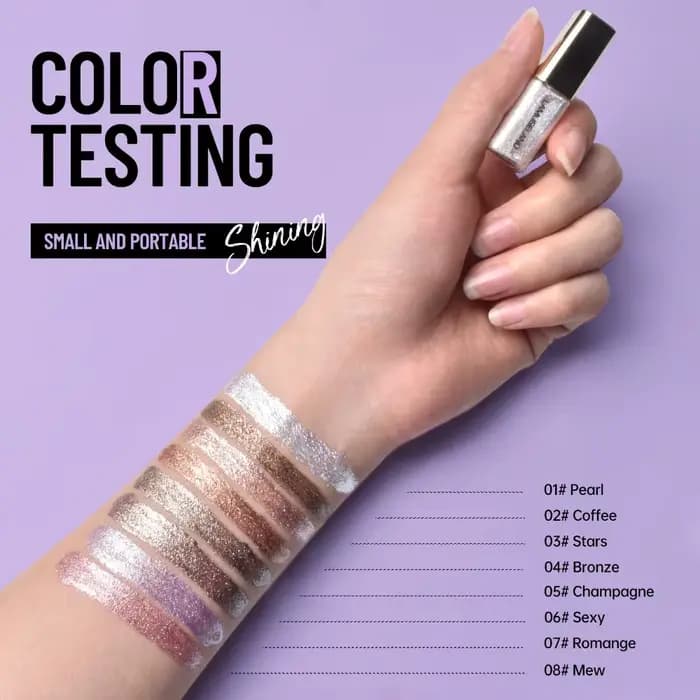 Fard à paupières liquide nacré, maquillage naturel Smokey argent scintillant, ombres diamant pour paupières, surligneur de beauté imperméable