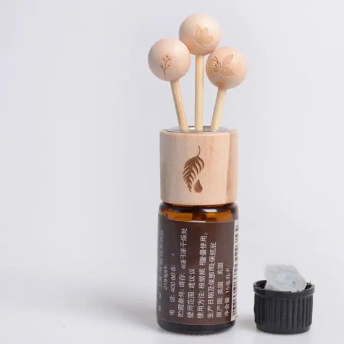 Couvercle boule en bois pour bouteille d'huile essentielle