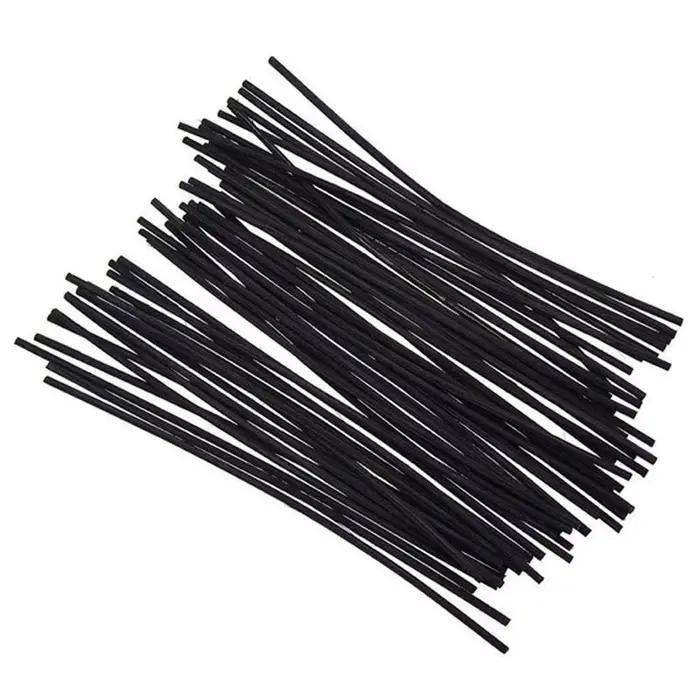 Bâtonnets diffuseurs d'arômes en rotin noir faits main pour la maison