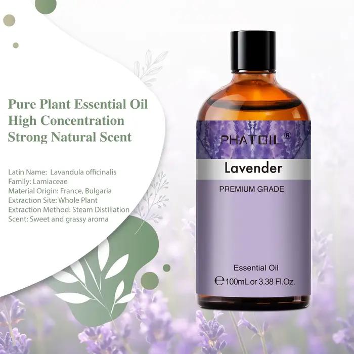 PHATOIL 100ml huiles essentielles naturelles pures pour diffuseur bougie faisant lavande jasmin vanille Eucalyptus arôme huile essentielle