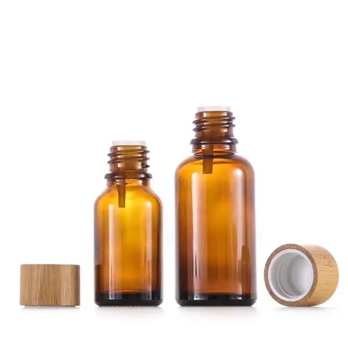 Bouteille d'huiles essentielles en verre ambre/bleu/vert