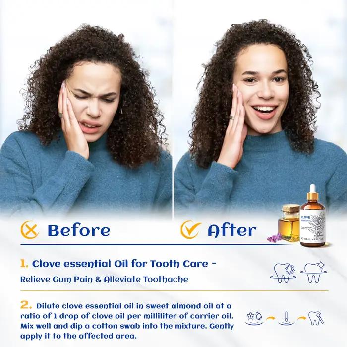 HIQILI Huile essentielle de clou de girofle multi-capacités 10/30/100 ml, Huile essentielle de clou de girofle 100 % naturelle, pour humidificateur/diffuseur, bougie DIY, clou de girofle