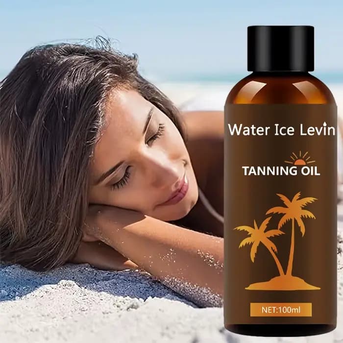 Huile de bronzage hydratante avec acide hyaluronique et collagène pour une peau lisse, élastique, non grasse, pour un usage quotidien, tous types de peau.