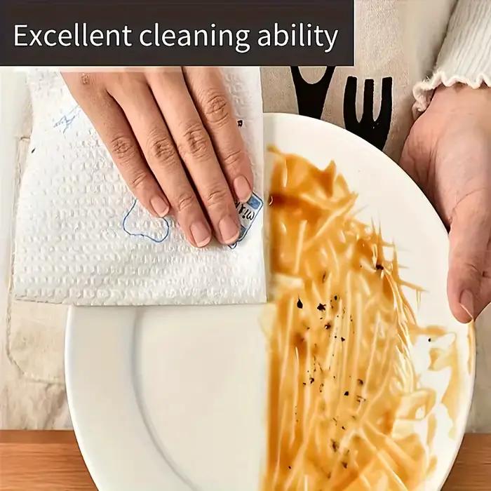 Rouleau de papier absorbant lavable et réutilisable pour la cuisine, chiffons de nettoyage non tissés épais à motif perlé, lingettes absorbantes pour la vaisselle, pour la cuisine et la maison