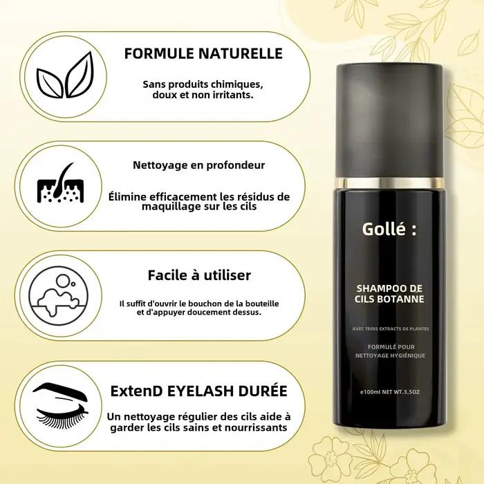 Gollee 100ml Mousse de nettoyage avant Extension de cils mousse nettoyant doux sans Stimulation shampooing maquillage propre colle à cils